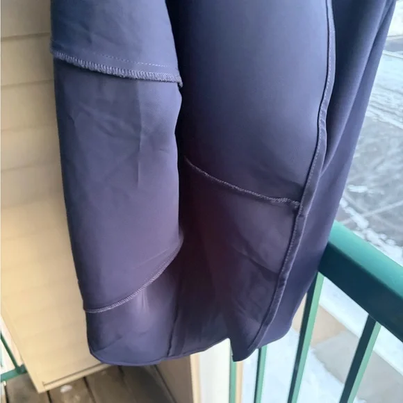 🆕 AQUA Navy Blue Flutter Sleeve Fit & Flare Dress XS Stretchy Short Sleeve Midi - Picture 13 of 15